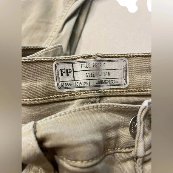 Free People High Busted Knee Jeans in Khaki, Womens Size 31 - Picture 4 of 8